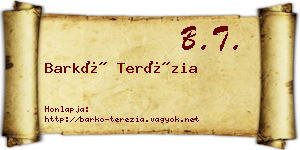 Barkó Terézia névjegykártya