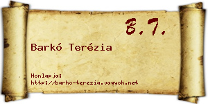 Barkó Terézia névjegykártya